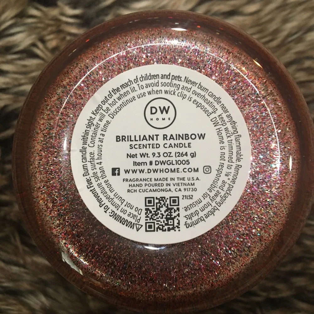 DW Home Sparkle Candle Bundle Frosted Cupcake & Brilliant Rainbow NWOT